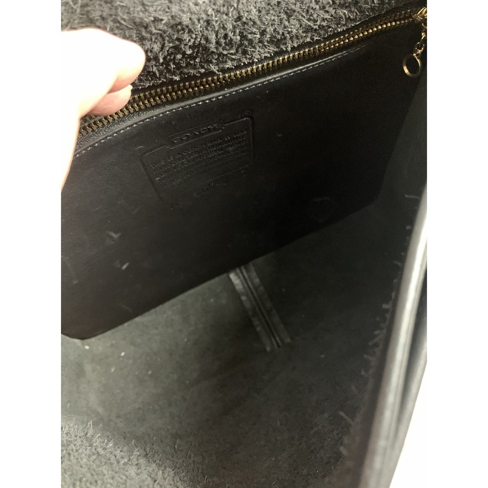 Coach Willis Bag 9927 Vintage Black Leather Crossbody Dowel Top Handle Purse - Picture 15 of 15